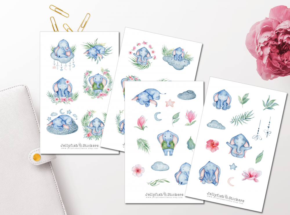 Sweet Elephant Sticker Set